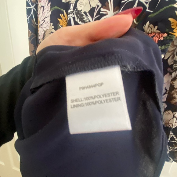 NWT Parker Keyhole Navy Floral Print Smocked Dress - Picture 6 of 7